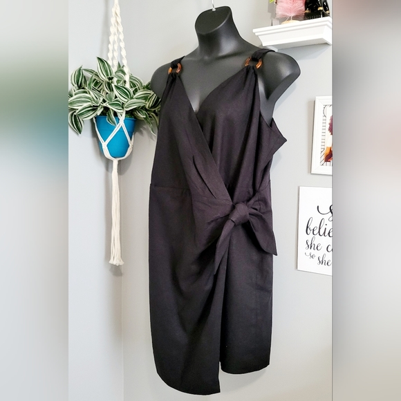 🔥NWT The Limited 22W Linen Sleeveless Wrap Dress - Picture 8 of 17